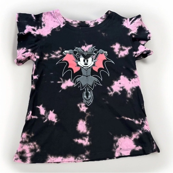 Disney Other - Disney Minnie Mouse Vampire Bat Halloween Tie-Dye Shirt Girls Size 7/8